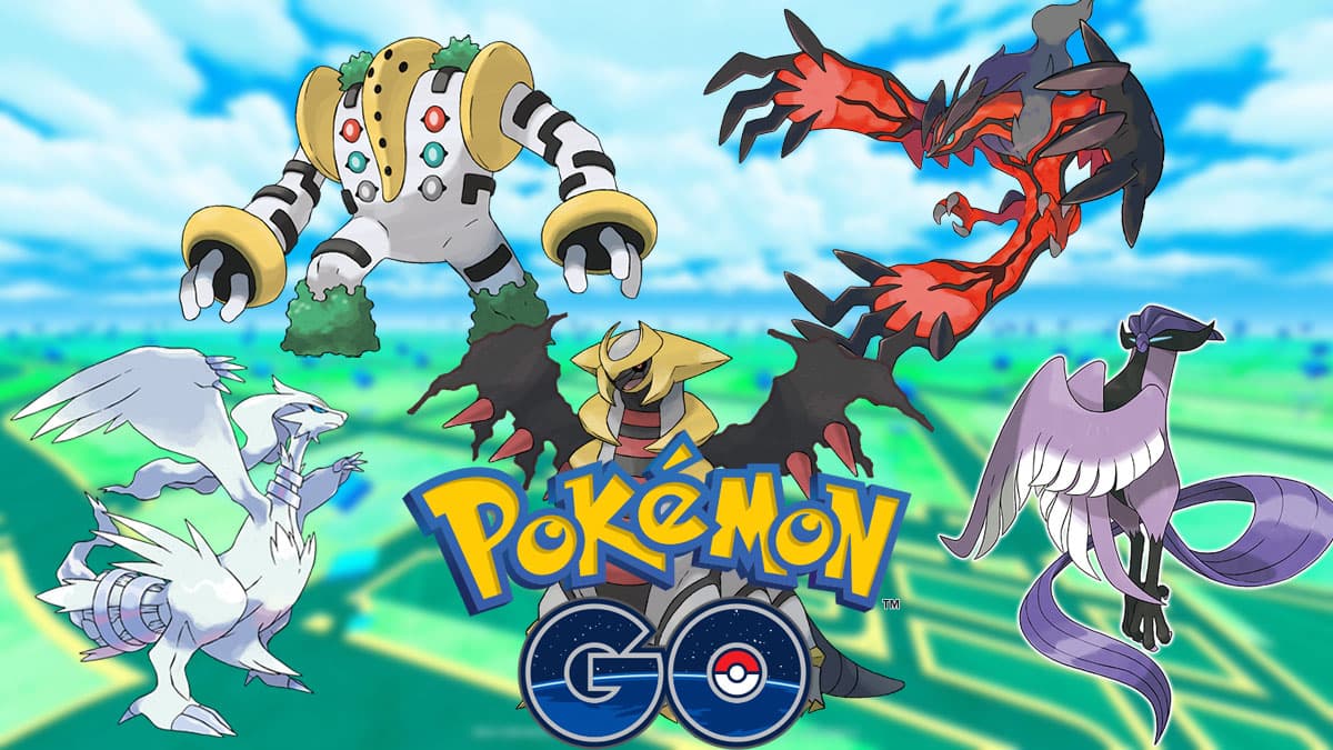 Legendary Pokemon in a Pokemon Go background