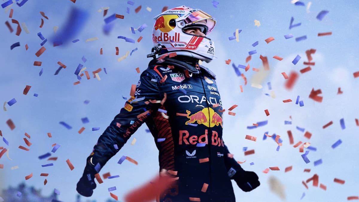 F1 24 key art featuring Max Verstappen