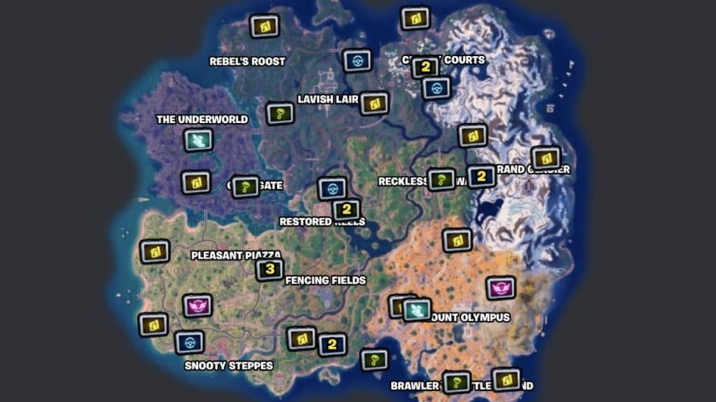 Fortnite SHADOW Briefing locations in Chapter 5 Season 2