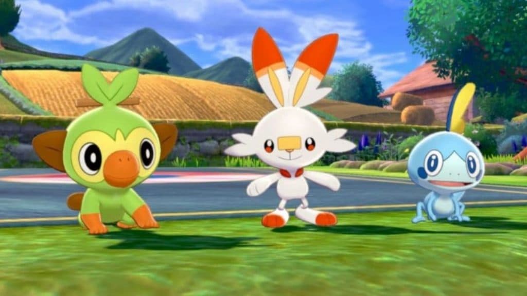 galarian starters grookey, scorbunny and sobble