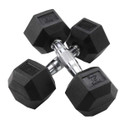 Body-Solid 15 lb Rubber-Coated Dumbbells