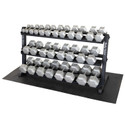 Body-Solid (5-70 lb) Cast Iron Hex Dumbbells w/ Rack