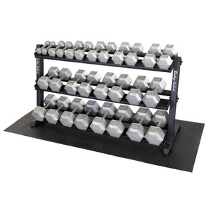 Body-Solid (5-70 lb) Cast Iron Hex Dumbbells w/ Rack