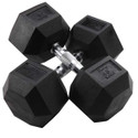 Body-Solid 45 lb Hex Rubberized Dumbbells