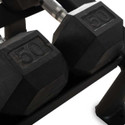 Inflight Fitness Rubber Hex Dumbbell Set & Rack