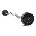 TAG Urethane-Coated Fixed Barbell w/ EZ Curl Bar