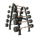 TKO (20-110 lb) 10-Sided Fixed Rubber Barbells & Rack