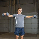 Man Exercising with Body-Solid Neoprene Hex Dumbbells