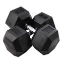 Body-Solid 95 lb 6-Sided Rubber Dumbbell Pair