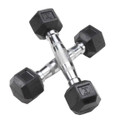 Body-Solid 3 lb Rubber Hex Dumbbells