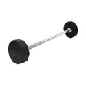 TKO 10-Sided Fixed Rubber Barbell w/ Straight Bar