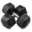 Body-Solid 70 lb Hex Rubber Dumbbell Pair