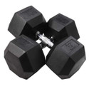 Body-Solid 75 lb 6-Sided Rubber Dumbbells