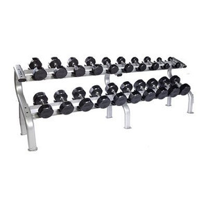 Troy (#TSD-R) 12-Sided Rubber Dumbbell Set & Rack