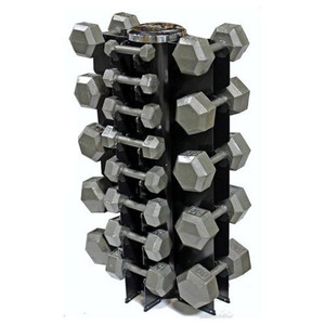 Troy VTX (3-50 lb) Cast Iron Hex Dumbbells & Rack