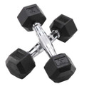 Body-Solid 5 lb Rubber-Coated Hex Dumbbells