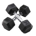 Body-Solid 10 lb Rubber Encased Hex Dumbbells