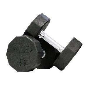 TKO (#829TR) 10-Sided Pro Rubber-Coated Dumbbells