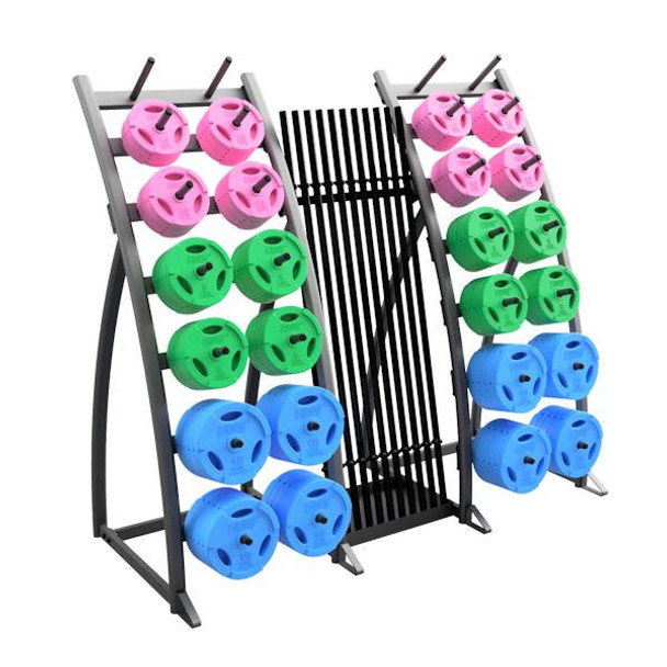 Troy Barbell (20-Pack) Colored Cardio Pump Set & Rack