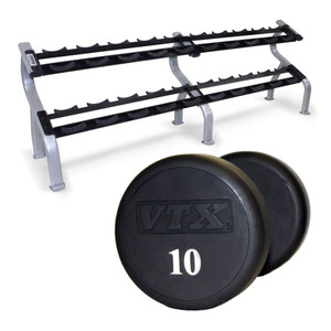 Troy VTX (#XD-U) Urethane Dumbbell Set w/ Rack