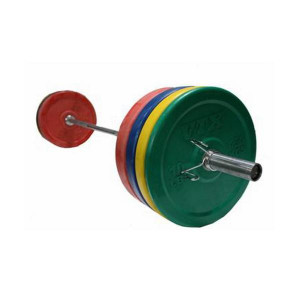 Troy VTX (275 lb) Colored Bumper Plate Set w/ Bar