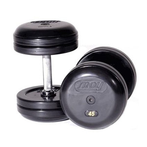 Troy (#RUFD) Rubber-Coated Pro-Style Dumbbells