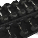 Inflight Fitness Rubber Hex Dumbbell Set w/ Rack