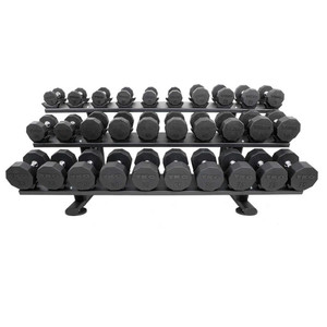 TKO (10-Sided) Rubber Dumbbells & 3-Tier Rack