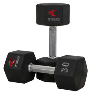 TKO "Tri-Grip" Urethane-Coated Hex Dumbbells