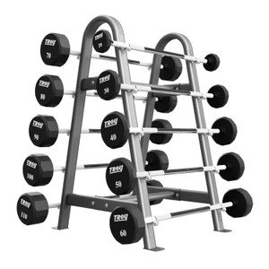 Troy (20-110 lb) 12-Sided Urethane Barbell Set & Rack