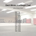 Glassless Mirror Size & Weight Chart