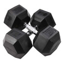 Body-Solid 60 lb Rubberized Hex Dumbbell Pair