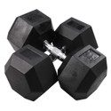 Body-Solid 80 lb Rubber-Coated 6-Sided Dumbbells