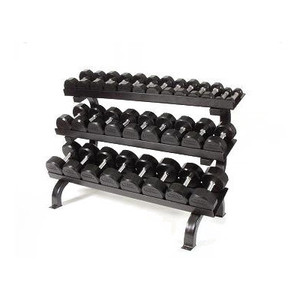 Troy (#TSD-R) 5-75 lb Rubber Dumbbell Set & Rack