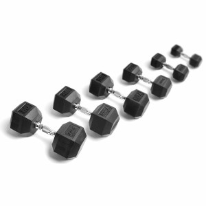 York Barbell Rubber-Coated Hex Dumbbells