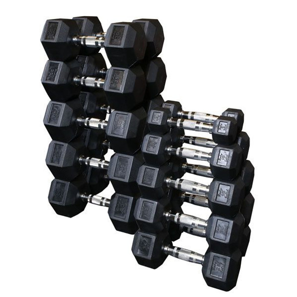 Body-Solid (#SDR) Rubber-Coated Hex Dumbbells