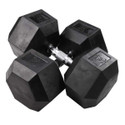 Body-Solid 85 lb 6-Sided Rubberized Dumbbells