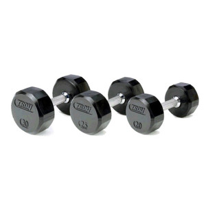 Troy (#TSD-R) 12-Sided Rubber-Coated Dumbbells